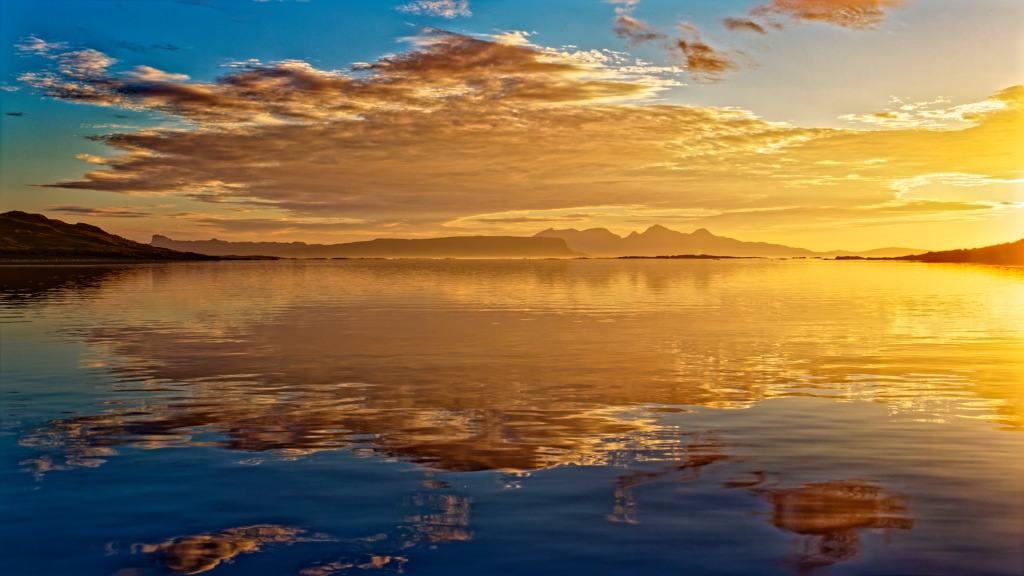 Arisaig Sunset Eigg Rum Background